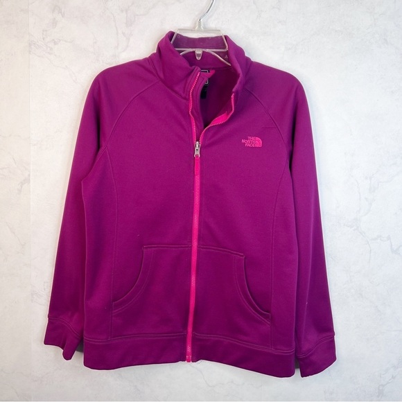[The North Face] Girls Burgundy Pink Zip Up Jacket - Picture 1 of 3